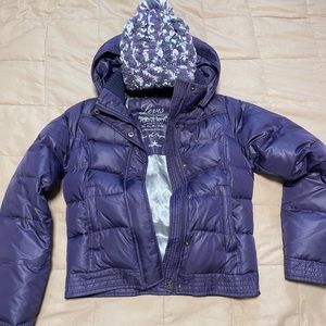 Levi’s purple puffer jacket H&M hat